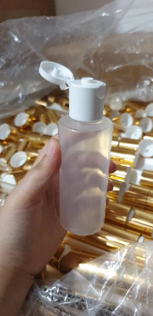 Botol Bening  100ml + Tutup Fliptop Putih | Wadah Kosong Handsantinizer Gel Sabun Serum Toner