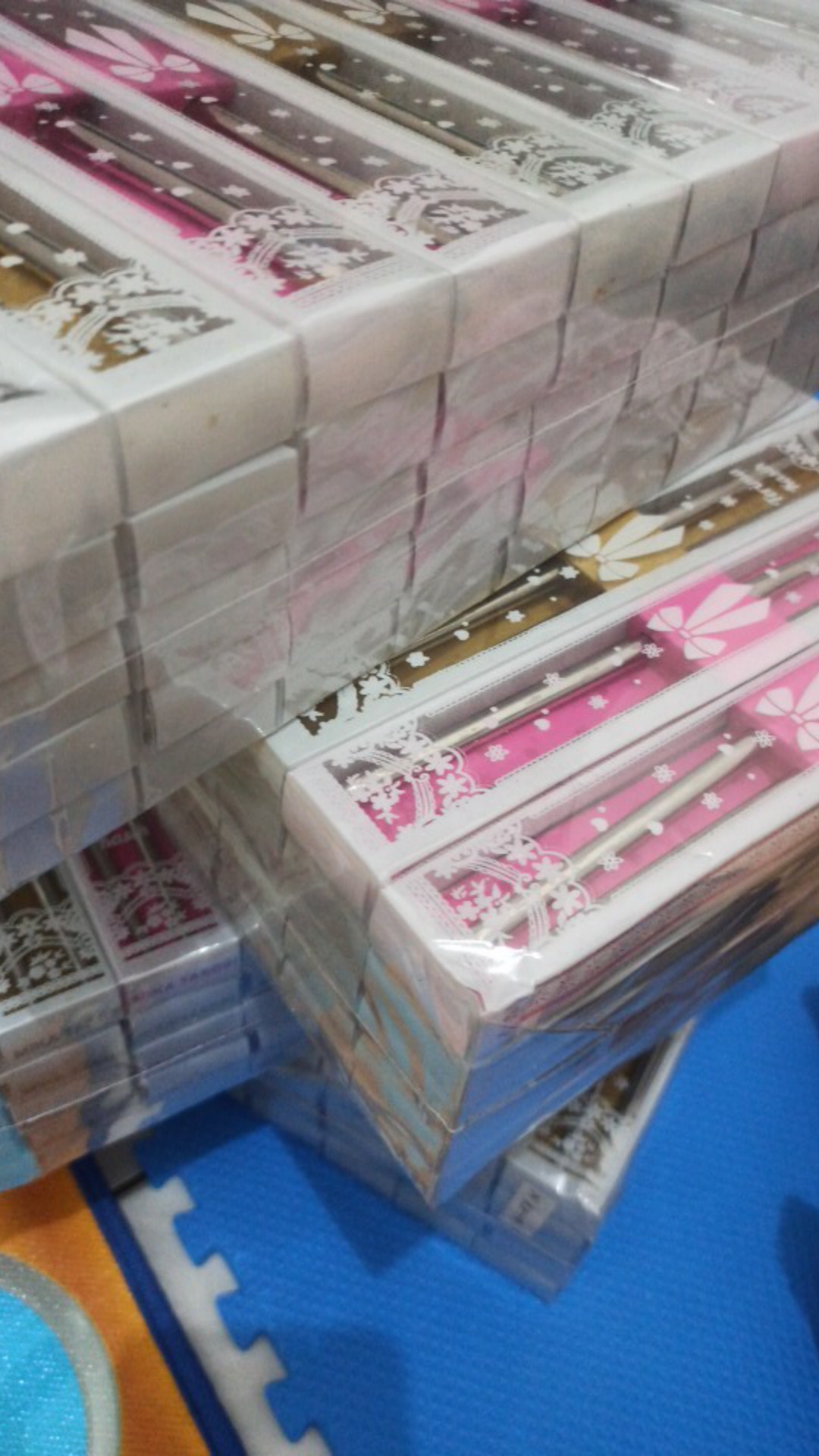 Souvenir Sumpit Stainless Kemasan Mika Motif + Kut