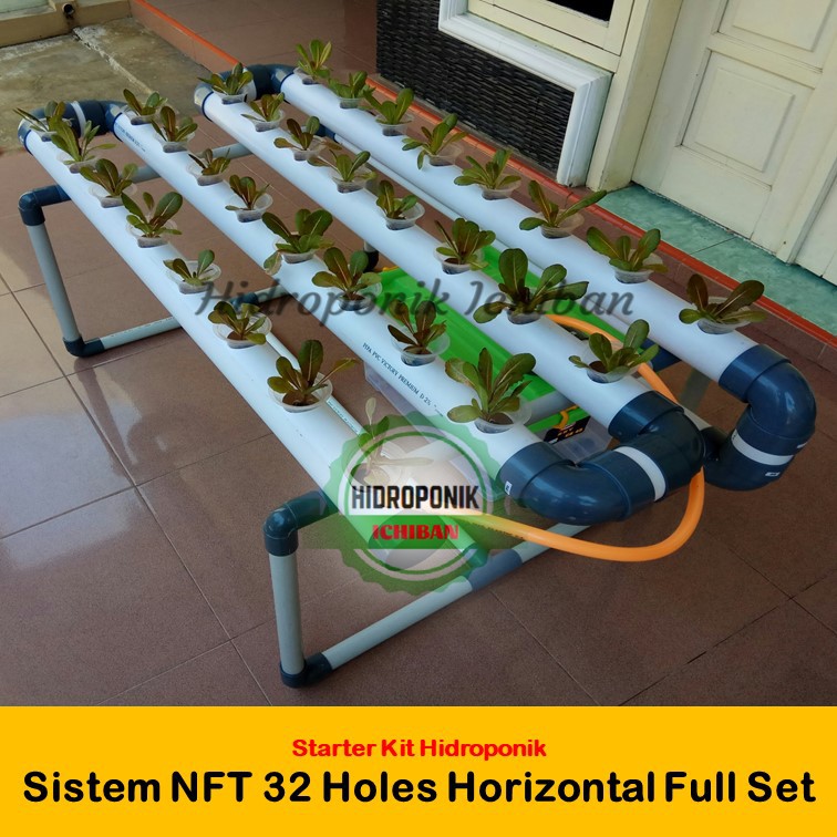 Starter Kit iHidroponiki Sistem NFT 32 Holes iHorizontali 