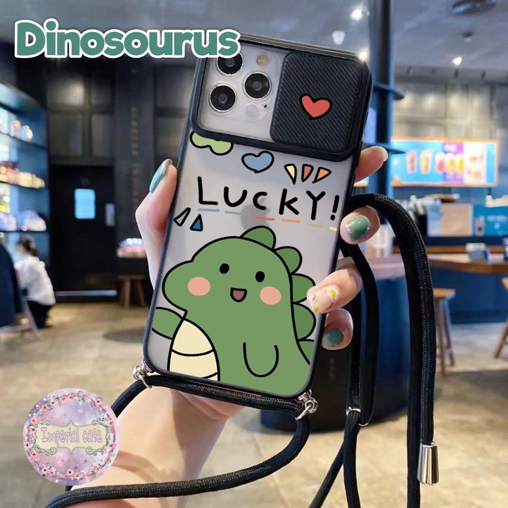 SOFTCASE SLINGCASE SLIDE PELINDUNG KAMERA DINOSAURUS SAMSUNG OPPO VIVO REALME IPHONE XIAOMI ALL TYPE