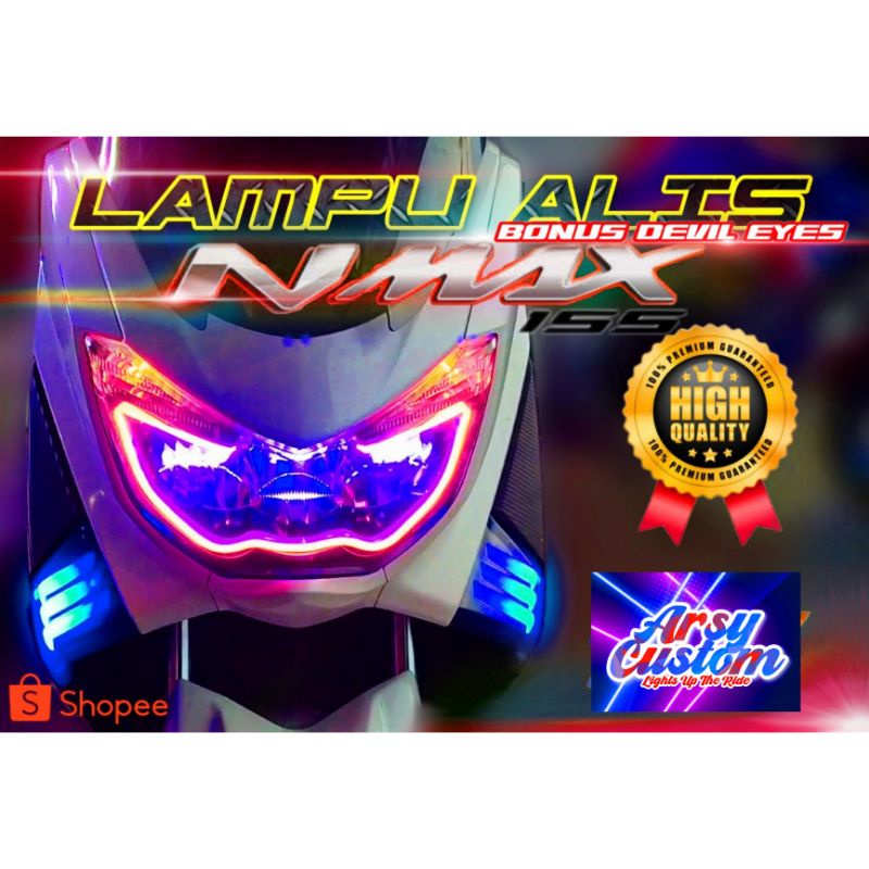 Lampu Alis Nmax Old 2015 2019 Bonus Devil Eyes Lampu Alis Headlamp Lampu Alis Slim Flexibel