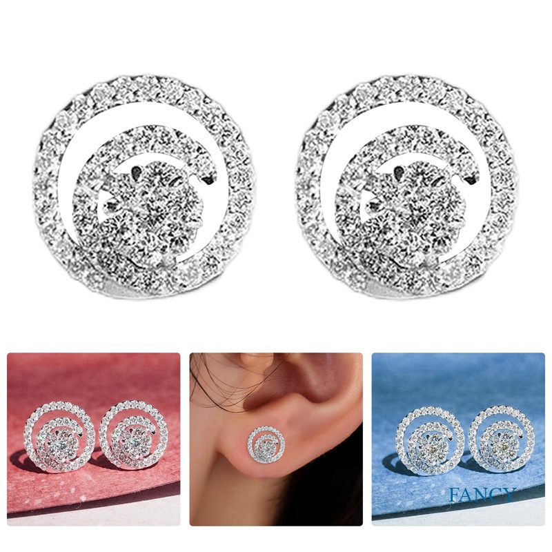 Anting Tusuk Bentuk Helix Hias Batu Cubic Zircon Berkilau Untuk Wanita 2022