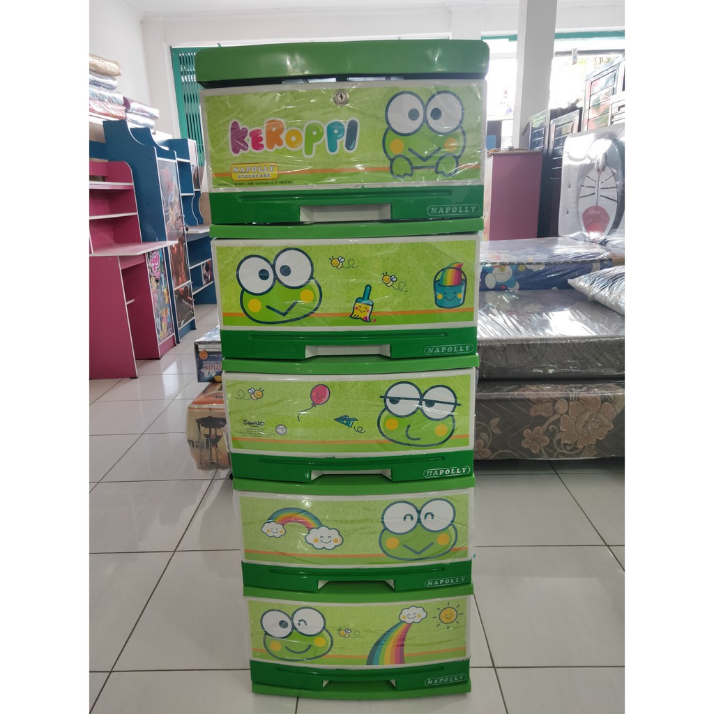 Lemari Pakaian Laci Plastik Napolly Susun 5 Karakter Keroppi