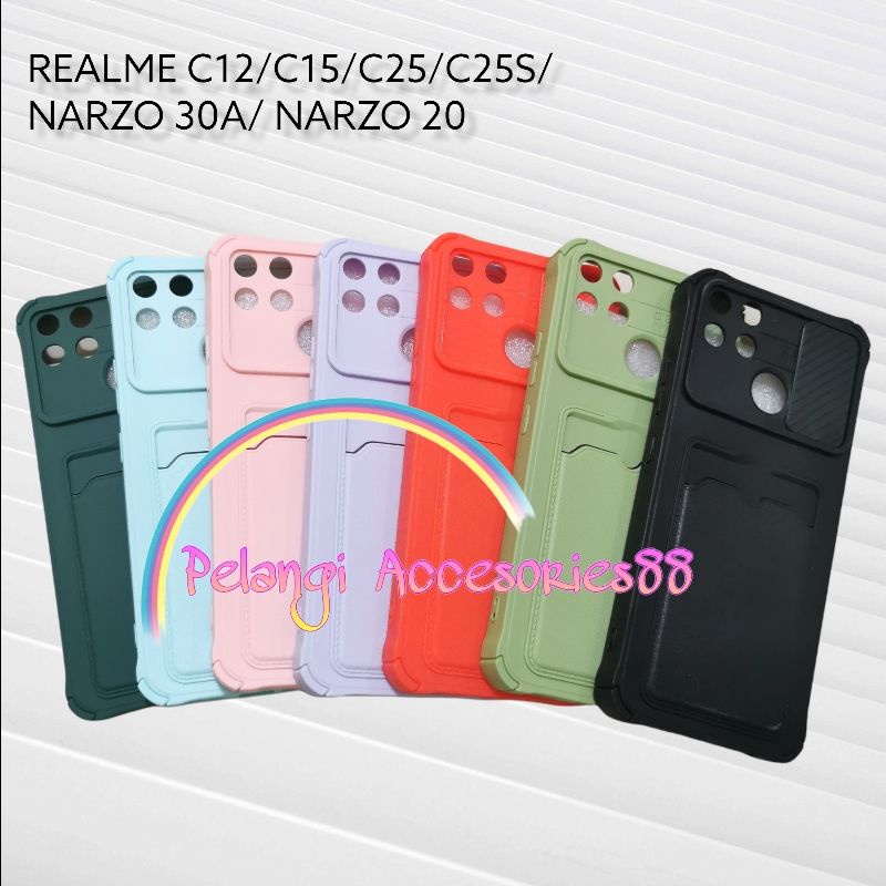 CASE REALME C12 / C25 / C25S / NARZO 30A / NARZO 20 CASE SOFTCASE SLEDING WARNA WARNI SLOT CARD