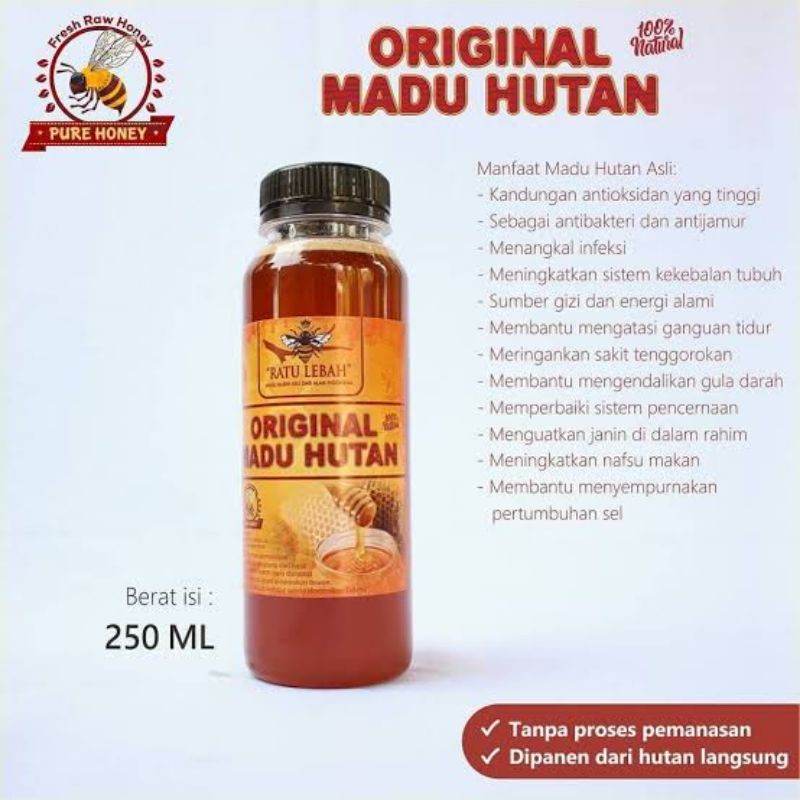 

Madu Hutan 100% Asli 250 ml Tanpa Campuran