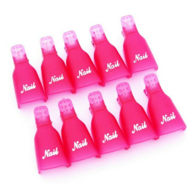 NAIL GEL REMOVER CAP WADAH JEPIT PEMBERSIH KUKU GEL 10 PIECES SET