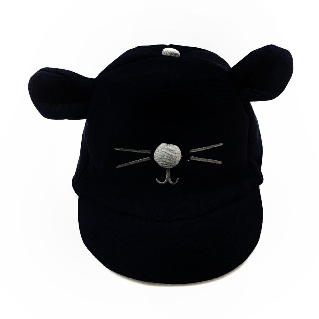 Topi Weasel 1 - 3 Tahun MAXKENZO Zilvia Store Topi Anak BerKualitas-Hitam