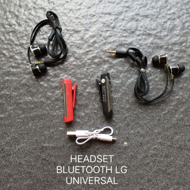 Headset Bluetooth Universal ( 2 model ) wireless earphone handset handsfree hedset henset hensfri hf