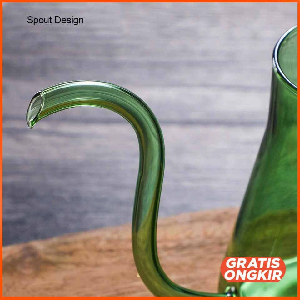 Teko Pitcher Teh Kopi Jus Borosilicate Glass Leher Angsa TP-855 350ml