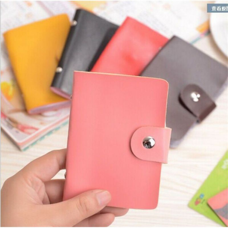 Dompet Kartu Kulit 24 Slot Card Holder Bahan Tebal