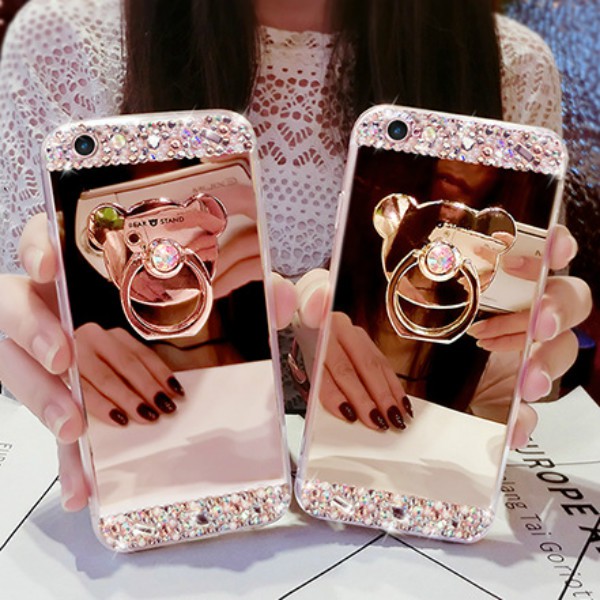 Samsung Galaxy J2 Pro 18 J3 16 J5 J7 Pro J2 Prime J4 J6 Plus Diamond Mirror Ring Jelly Women Case Shopee Indonesia