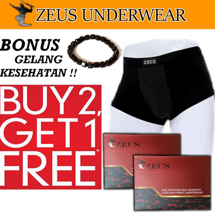 [BAYAR DI TEMPAT] ZEUS UNDERWEAR - CELANA DALAM KESEHATAN ( SIZE M - XXL ) - Hitam, M {TERPERCAYA