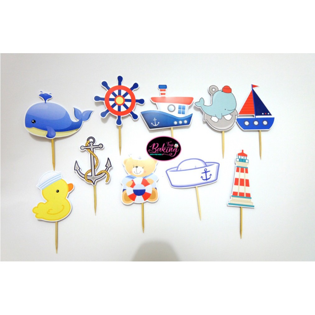 Pelaut Sailor Topper Cupcake Birthday / Hiasan Cupcake Ulang Tahun