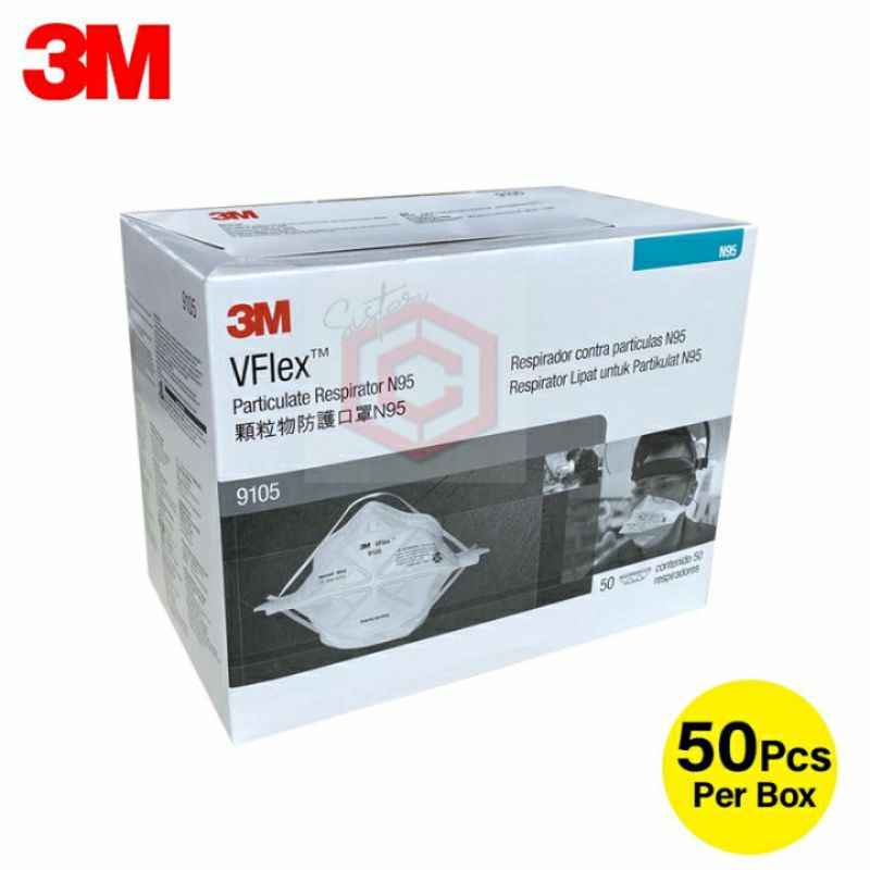 Masker N95 3M 9105 VFlex Headloop original Per Box