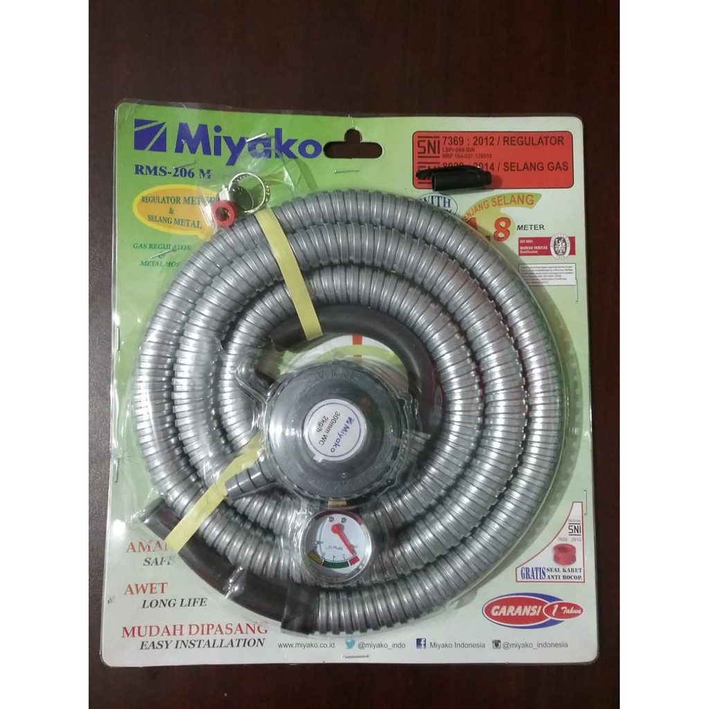 PROMO !!! Miyako Paket Selang Regulator Gas RMS-206M - Silver