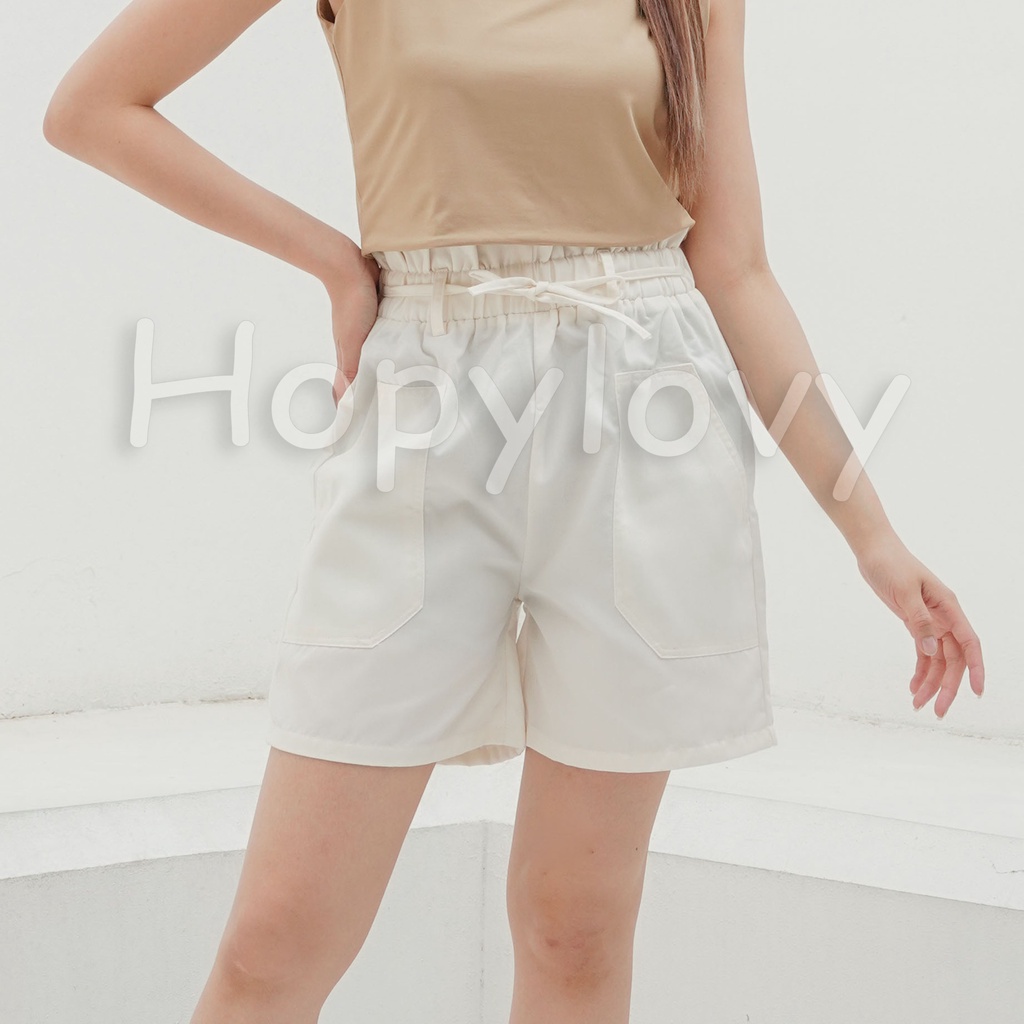 HOPYLOVY - Celana Pendek Wanita Hot Pants Move It Highwaist Pinggang Karet Sherly