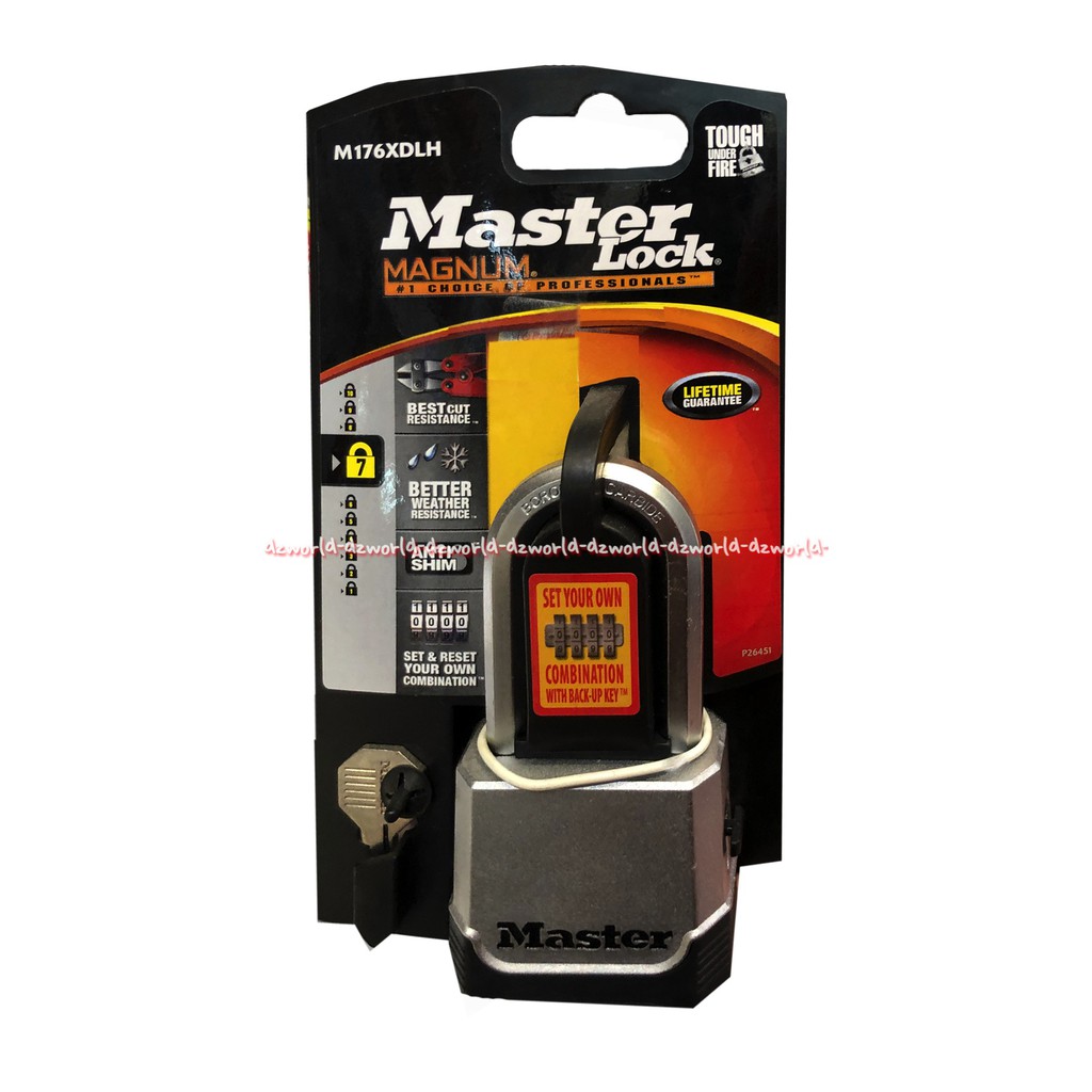 Master Lock Magnum Padlock 51mm Gembok Boron Dengan Angka dan Kunci Pad Lock Masterlock 5 cm Keamanan Daya Tahan Sangat Tinggi