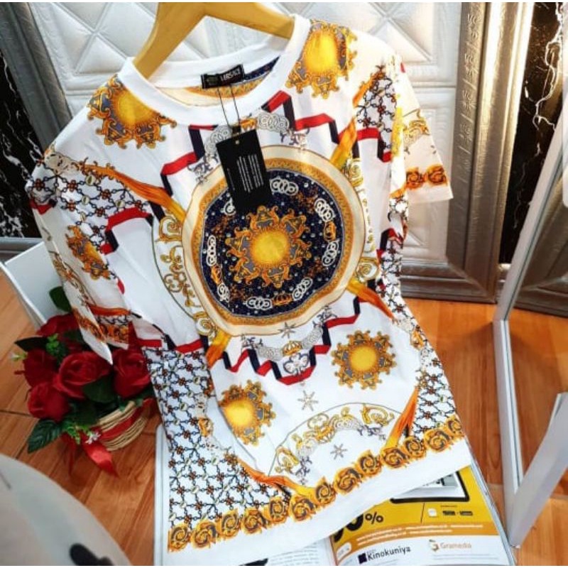 kaos versace premium branded wanita pria