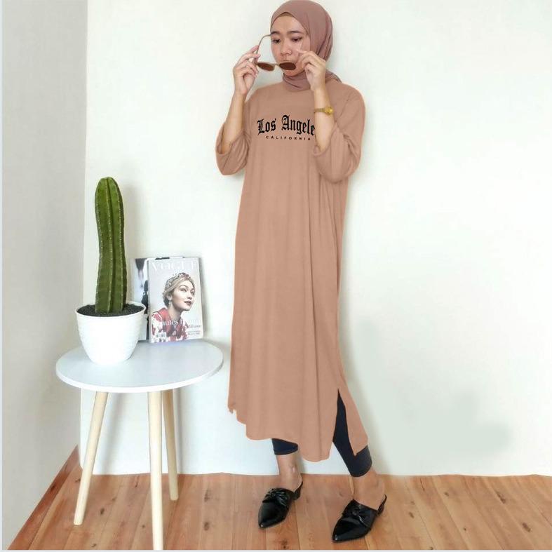 Baju Dress Oversize Tunik Premium Oversized Dress Tshirt LOS ANGELES