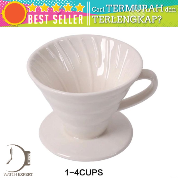 BAYAR DI TEMPAT Filter Penyaring Kopi V60 Glass Coffee Filter Dripper 1-4 Cups