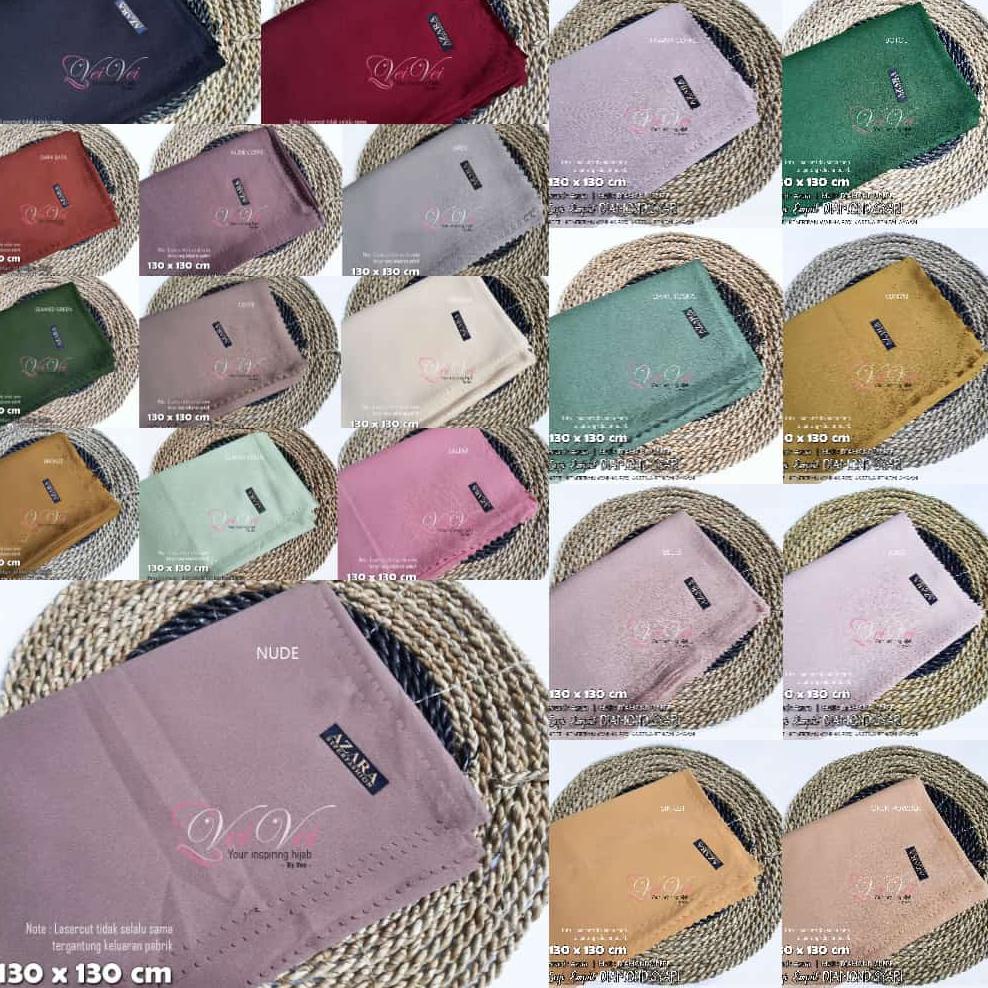 [ 130 x 130 cm] DIAMOND CREPE LASER - JILBAB SEGI EMPAT SYARI JUMBO AZARA "SMH.25Au22w"