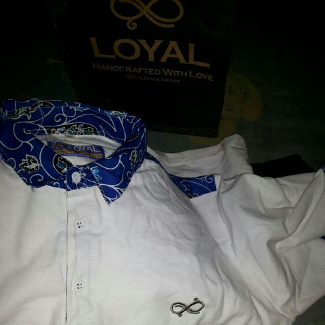 Loyal Polo Batik - Polobatik Men Larent White Hem Kemeja Batik Kaos Batik Alinskie Brothers