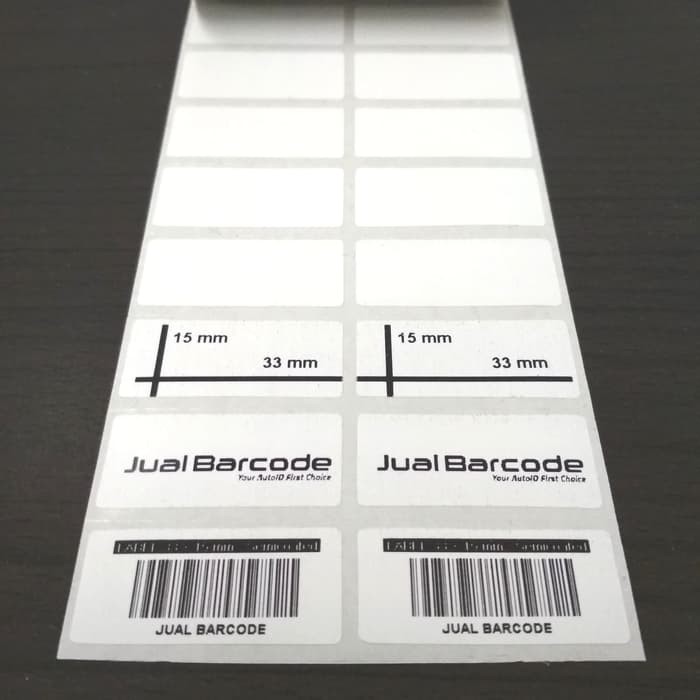 Label Barcode 33 x 15 mm - 33x15 mm - 33x15mm - (2 Line ) - Kertas Sticker Label Semicoated Isi 5000-3