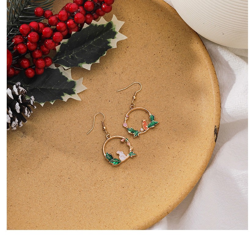 LRC Anting Tusuk Fashion Bunny Pumpkin Bunny Garland Dripping Alloy Earrings P22332