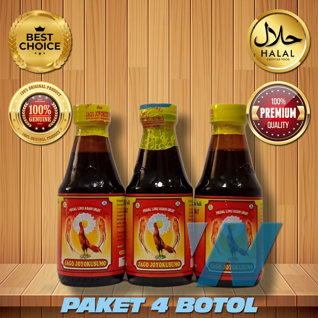 

JAMU JAGO JOYO KUSUMO 150 ML PAKET 4 BOTOL JOYOKUSUMO JAMU PEGAL LINU PEGEL LINU ASAM URAT REMATIK NYERI BADAN NYERI SENDI NYERI TULANG KOLESTEROL PENGGEMUK BADAN JAMU JAWA ASLI JAMU CAP JAGO JOYOKUSUMO JAMU HERBAL TRADISIONAL REMPAH GINSENG NOVEMBER WANG