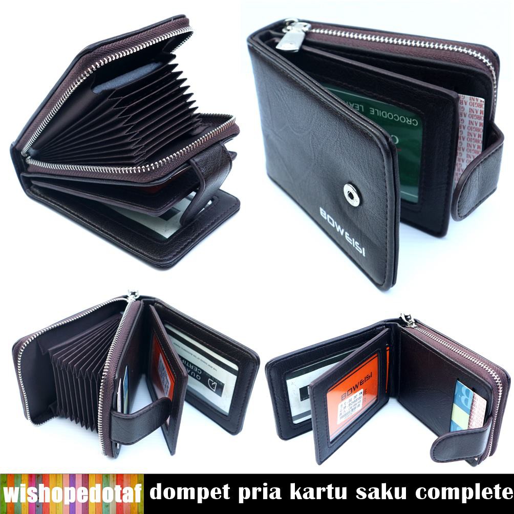 Dompet Complete Pria Kulit Resleting kartu