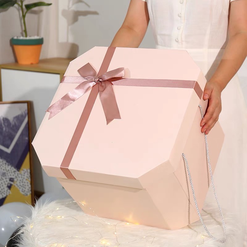 

Kotak Kado Hadiah Box Persegi Pink Pita Cantik/ Hampers/ Gift Box Merah Muda