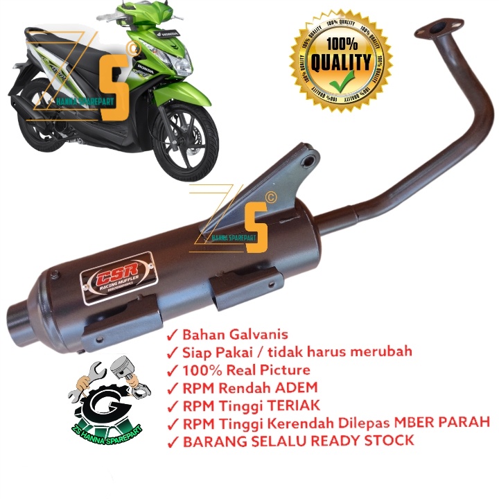 KNALPOT BOBOKAN RACING HONDA BEAT FI 2012 2013 2014 2015 2016 (MERK CSR SUARA MBER NGEBAS)