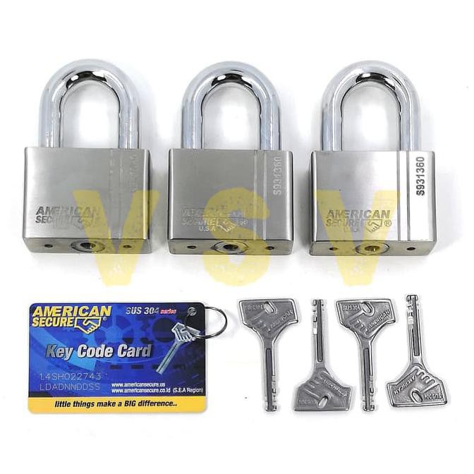 Jual American Secure Gembok Master Key 60mm Isi 3 / Gembok Rumah ...