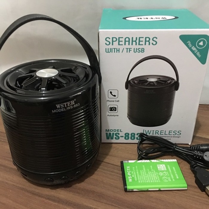 Speaker Wireless Bluetooth USB Memori WS883 merk WSTER