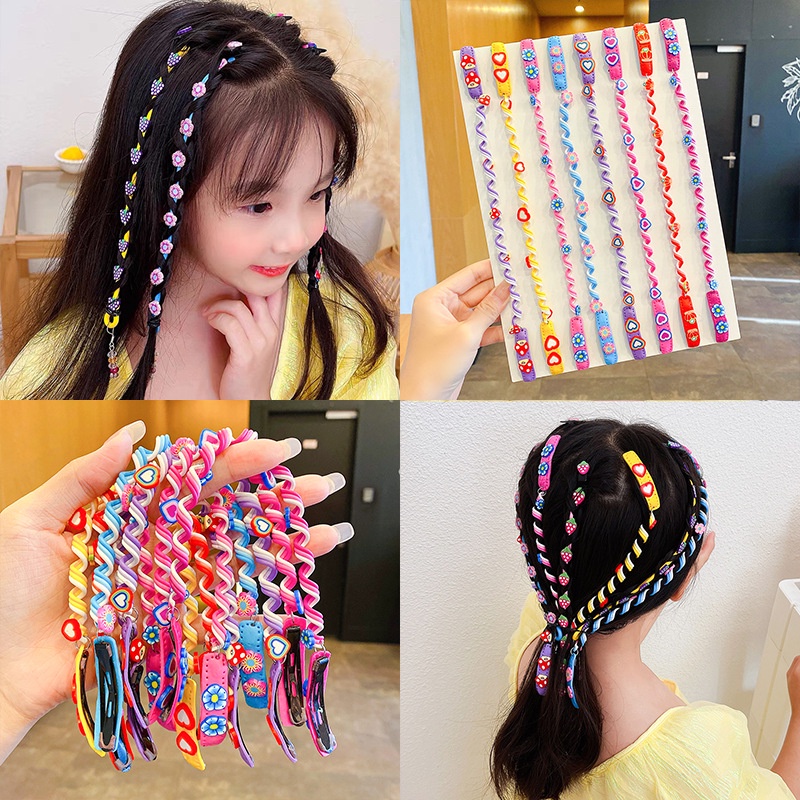 Fashion Children Twist Braid Curling Stick Hair Clip Kids Dirty Braid Curler Color Braiding Hair Tie Girl Hair Accessories