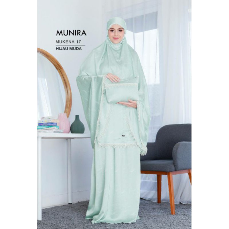 MUKENA MUNIRA 17/MUKENA MOTIF/MUKENA SATIN SILKY/MUKENA CANTIK MOTIF LIMITED