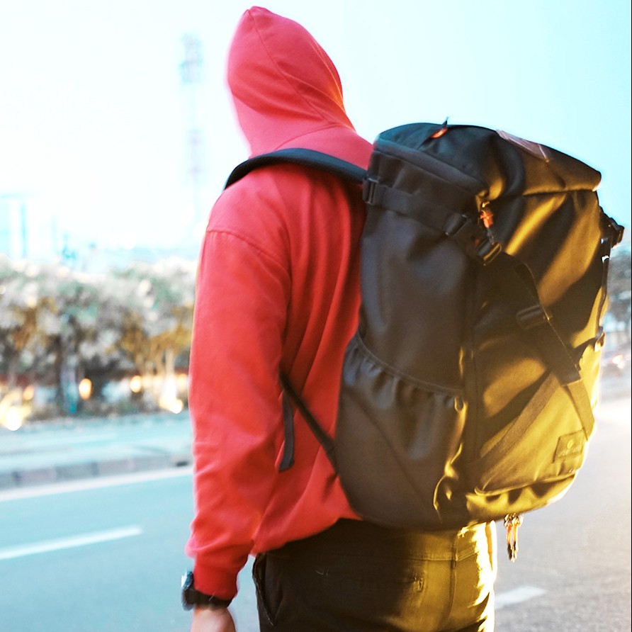 Stocky Black | Tas Ransel Punggung Ori Bag Pria Wanita Backpack Baru Gunung | Urban Factor x FORIND