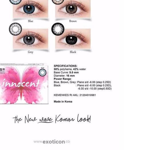 ✥ SOFTLENS SOFLEN SOFTLEN INNOCENT (KEMENKES) 16 MM GREY GRAY NORMAL ❇