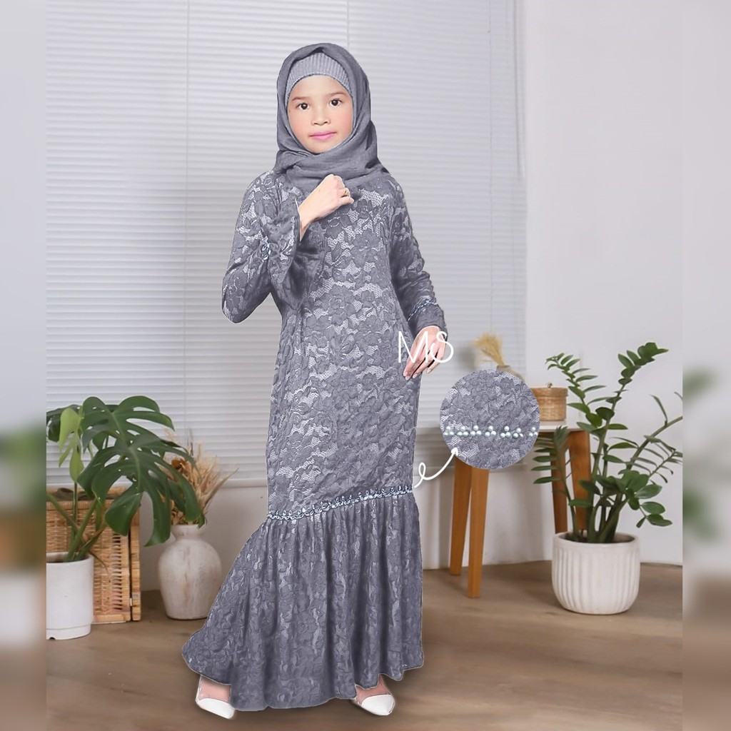 PCS MAXY NURHALIZA KID PAKAIAN ANAK PEREMPUAN DRESS GAMIS MAXI BRUKAT JC