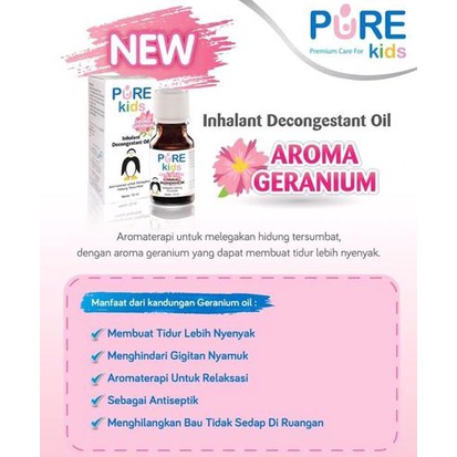 Pure Kids Inhalant Decongestant Oil 10ml Obat Hidung Tersumbat - Geranium oil