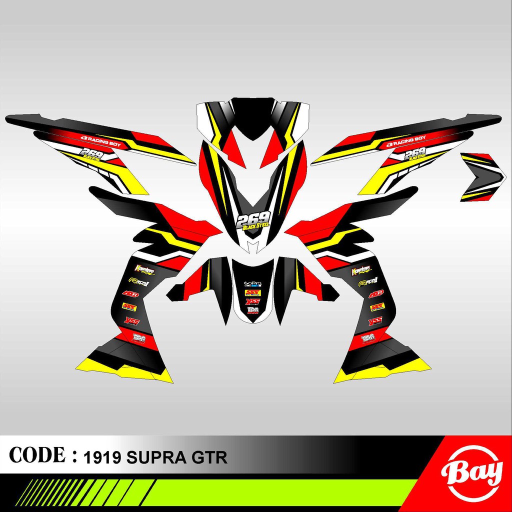 Decal Stiker Motor SUPRA GTR 150cc Full Body Sticker Custom Variasi