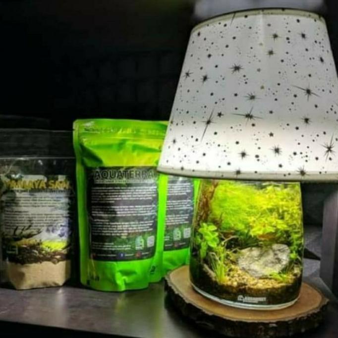 Aquakap Set Aquascape Aquarium Mini Hiasan Kamar Lampu Tidur ready