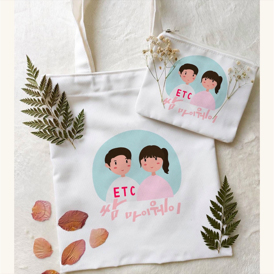 FIGHT FOR MY WAY TOTE BAG + PENCIL CASE DRAMA KOREA / DRAKOR KIT / DRAMA KOREA FANKIT / DRAKOR