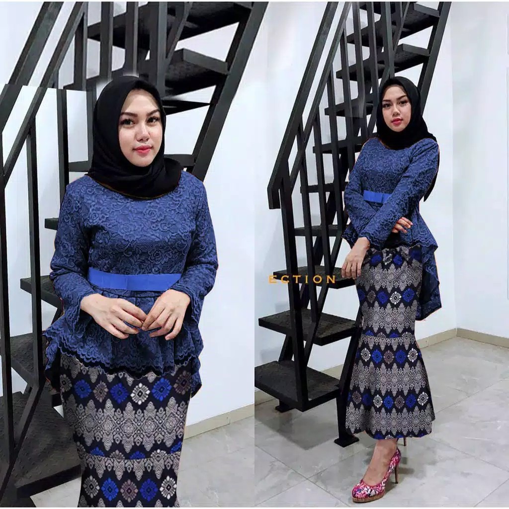 SB Collection Stelan Kebaya Zuia Blouse Brukat Pita Dan Rok Duyung Maxi Jumbo Batik Wanita