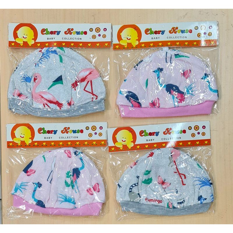 1 Pcs Pino Piko- Chery House Topi Kupluk Bayi / Topi Bayi Bahan Kaos Katun karakter 0-6 cherry house