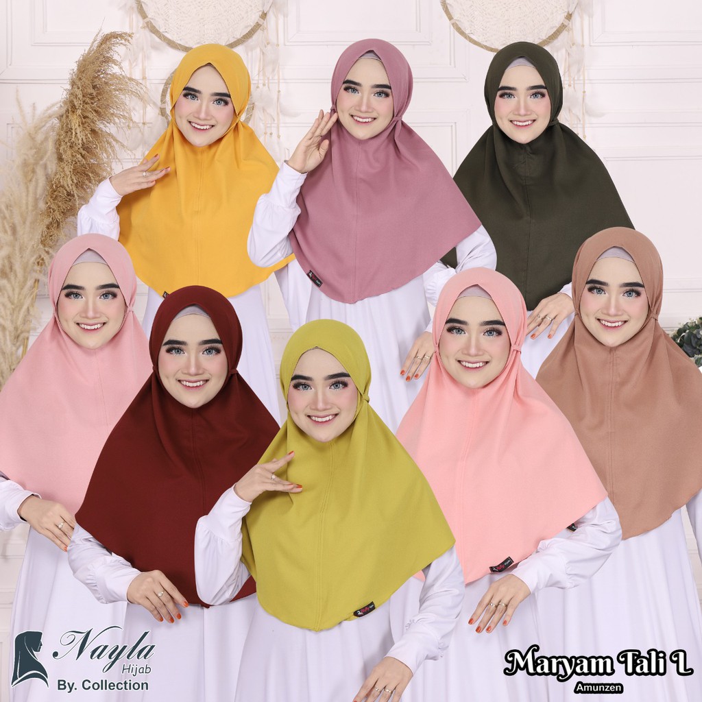 BERGO MARYAM TALI HIJAB BERGO MARYAM TALI AMUNZEN CREPE L JILBAB KHIMAR TALI L NAYLA HIJA'B