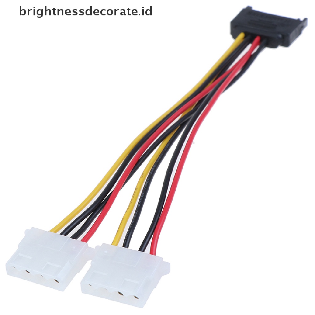 [birth] 15Pin SATA male to double 4 pin molex female ide hdd power harddrive cable [ID]