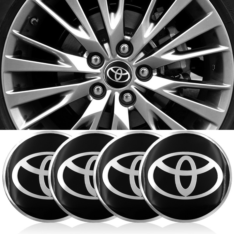 4pcs Stiker Emblem / Badge Logo Toyota Untuk Dekorasi Velg Mobil