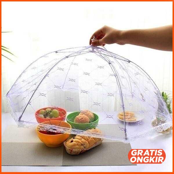 Tudung Saji Cover Penutup Makan Umbrella Food Cover 60cm FAN-08