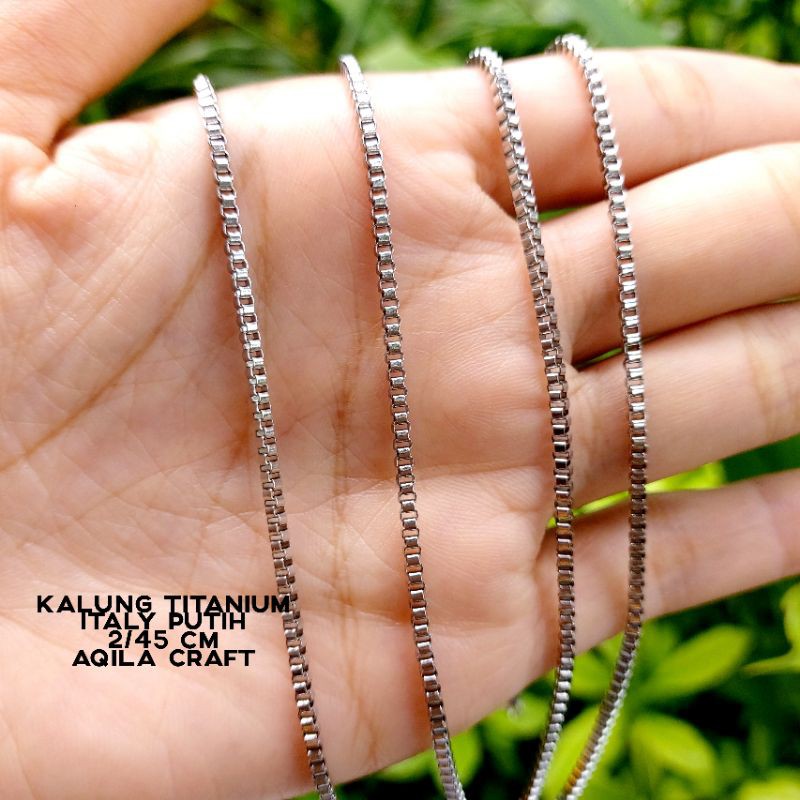 KALUNG TITANIUM ITALY 45 CM KALUNG WANITA / PRIA KALUNG DEWASA ANTI KARAT TIDAK BERUBAH WARNA